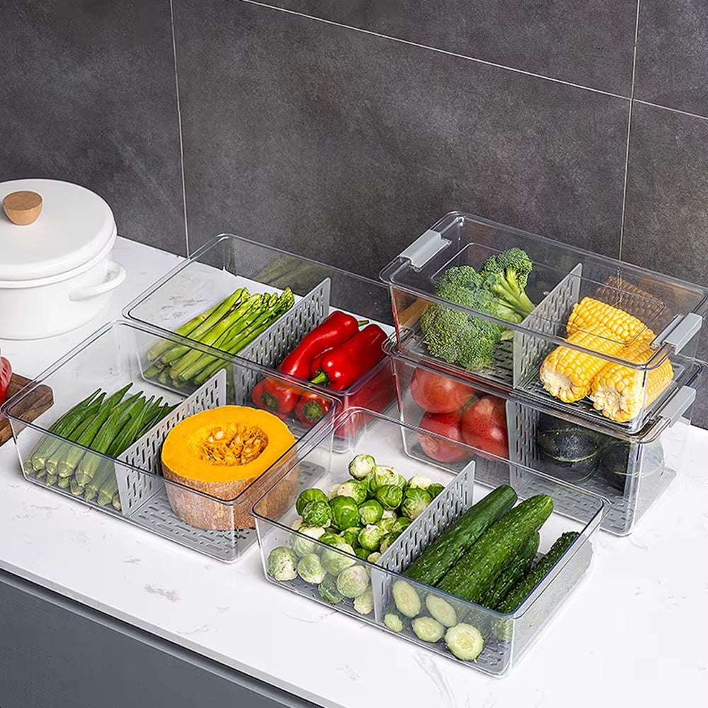 The Stack & Fresh™ – Stackable Airtight Fridge Organizers