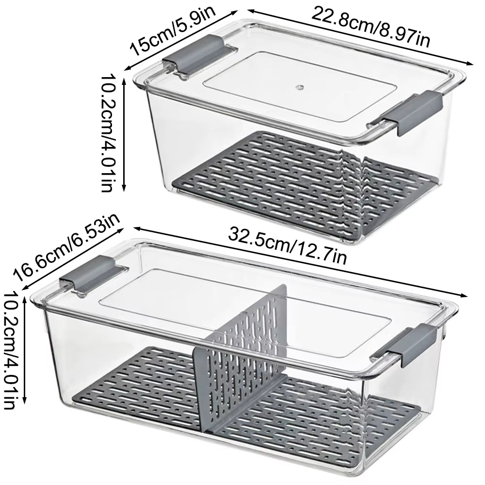 The Stack & Fresh™ – Stackable Airtight Fridge Organizers