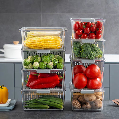 The Stack & Fresh™ – Stackable Airtight Fridge Organizers
